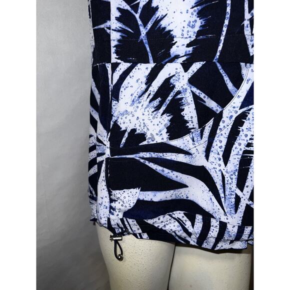 New Zenergy CHICO'S Jacket Sz L (2) Blue Ombre Leaf Print NEEMA Zip Windbreaker - Picture 4 of 7